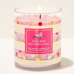 Bath & Body Works Milk Bar Birthday Cake Candle - Pink and Cream